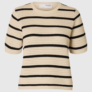 Selected Femme Beige and Black Knit Sweater
